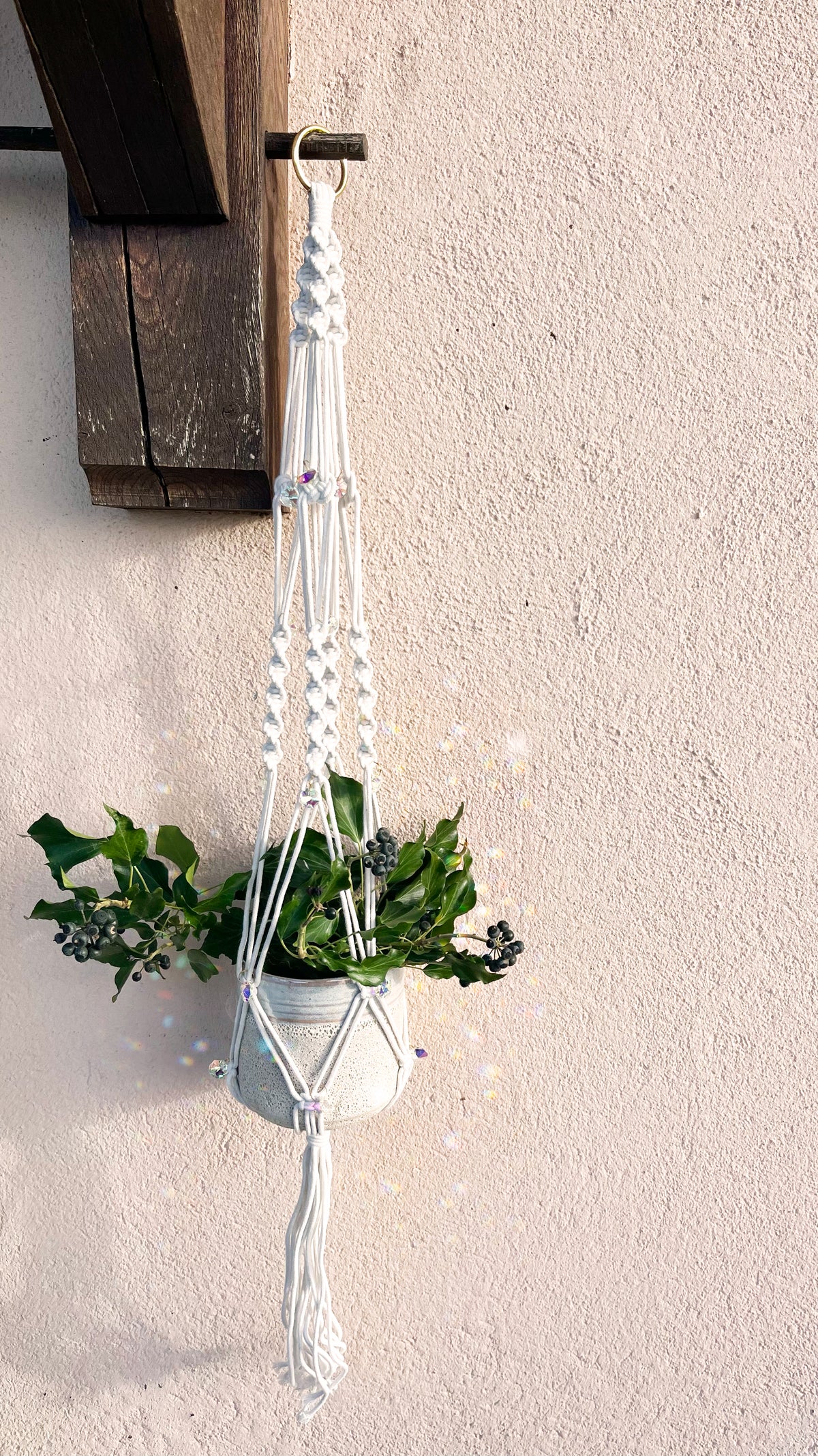 Suspension macramé pot - Attrape soleil